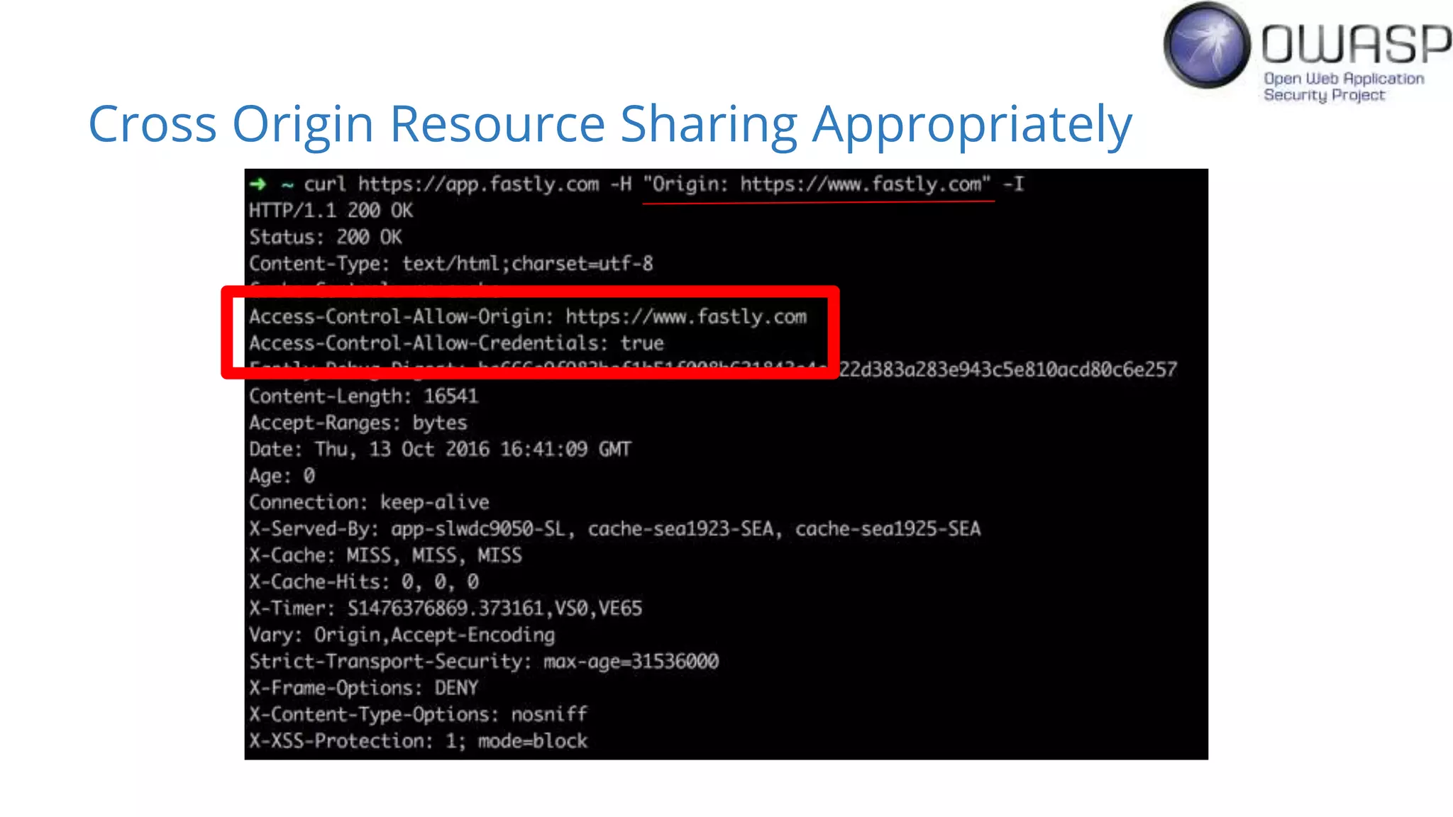 Cross Origin Resource Sharing Appropriately
 