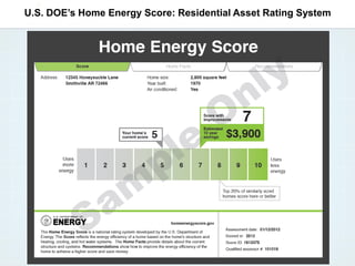 U.S. DOE’s Home Energy Score: Residential Asset Rating System
 