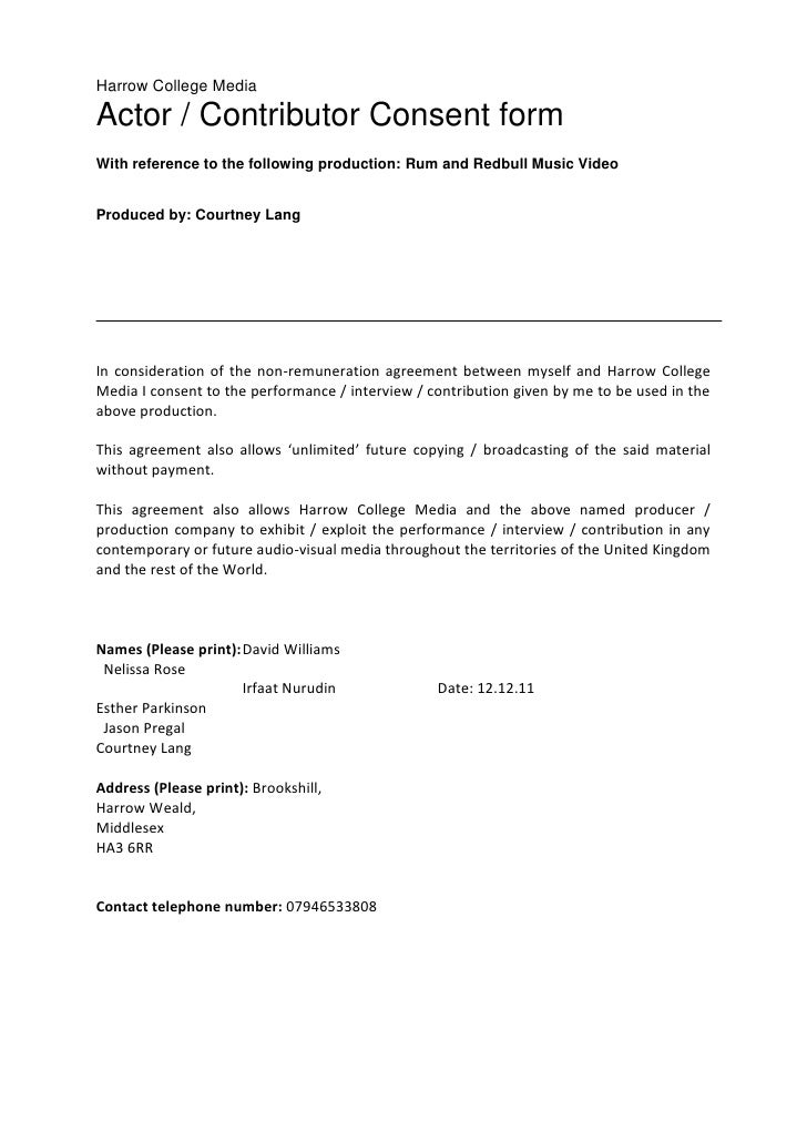 permission form
