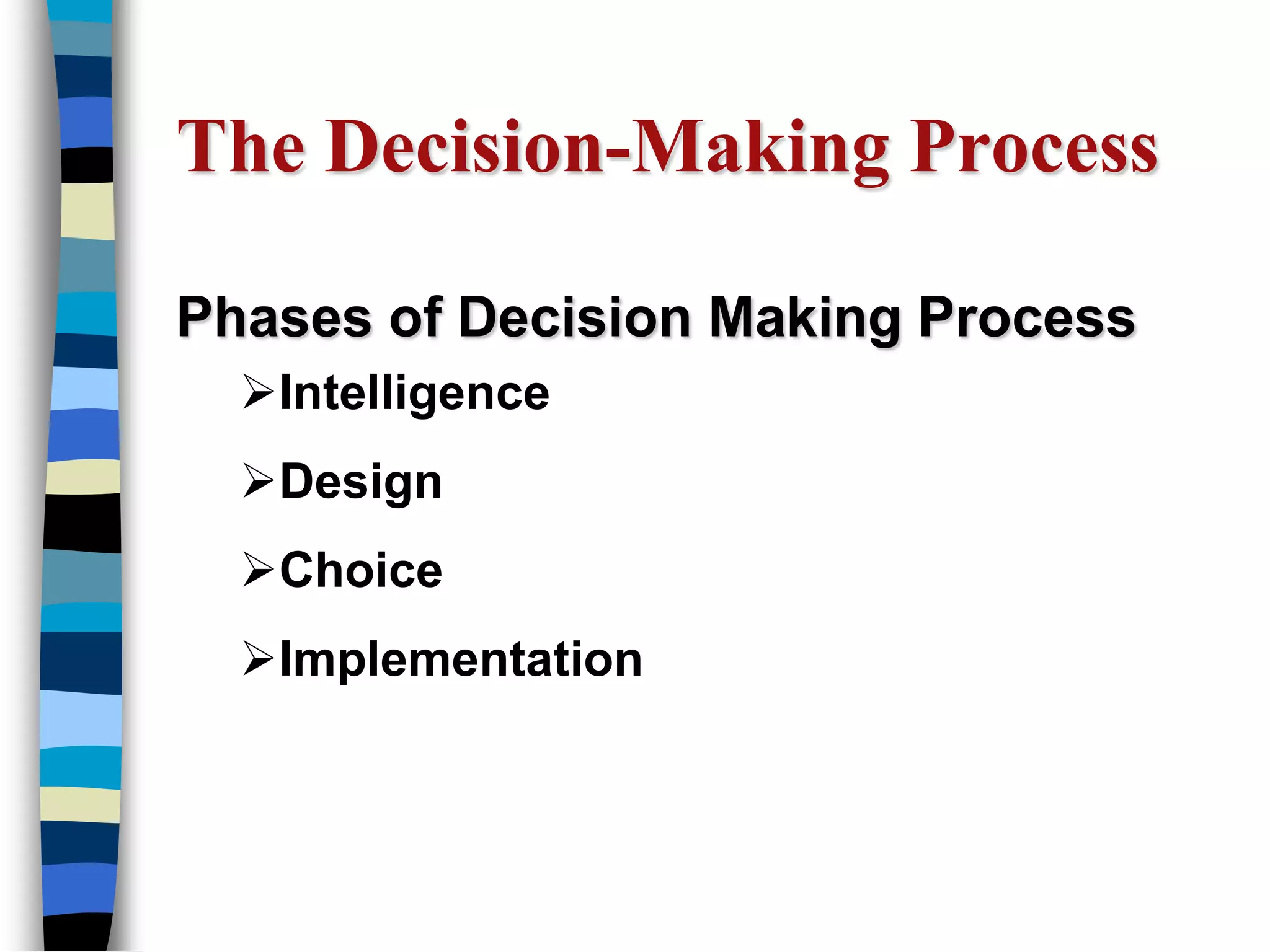 The Decision-Making ProcessPhases of Decision Making ProcessIntelligence