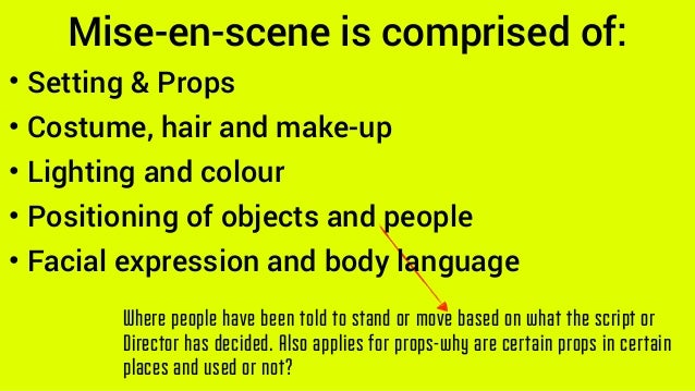 Film Language Mise En Scene Explanation And Examples