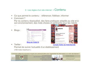 Conference Etourisme comment optimiser son site internet  (les règles pour un site internet , des nouveaux outils NTIC )