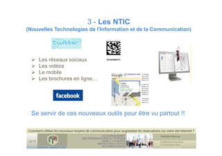 Conference Etourisme comment optimiser son site internet  (les règles pour un site internet , des nouveaux outils NTIC )