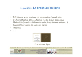 Conference Etourisme comment optimiser son site internet  (les règles pour un site internet , des nouveaux outils NTIC )