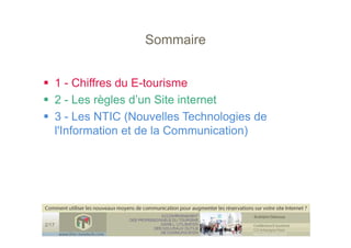 Conference Etourisme comment optimiser son site internet  (les règles pour un site internet , des nouveaux outils NTIC )