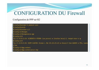 CONFIGURATION DU Firewall
Configuration de PPP sur R2
23
 