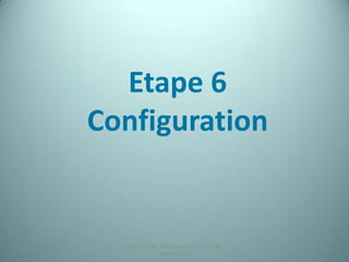 Etape 6
             Configuration


               Migration de PMB version 2.1.27 à PMB
25/12/2012                                             18
                            version 3.5.1
 