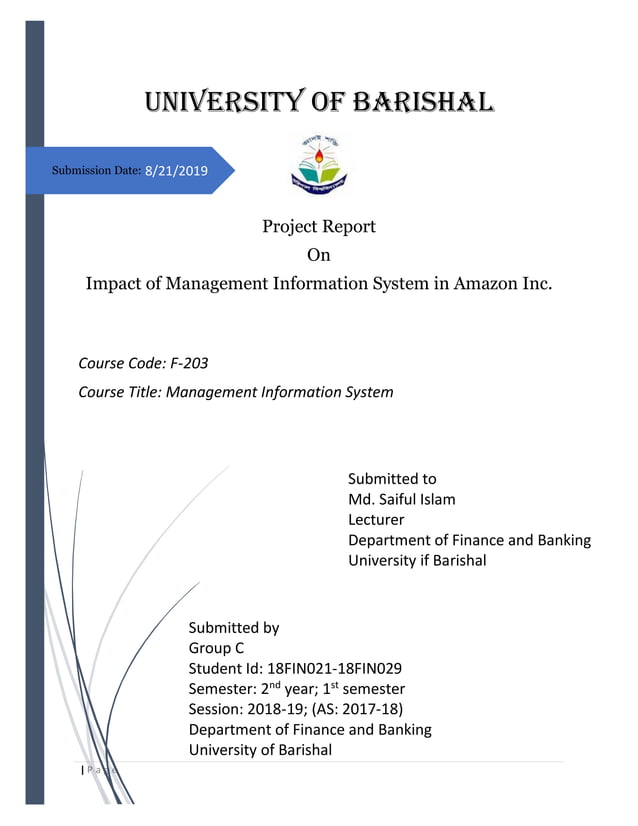 Management Information System In Amazon Inc. | PDF