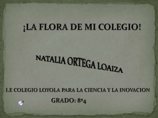¡LA FLORA DE MI COLEGIO! NATALIA ORTEGA LOAIZA I.E COLEGIO LOYOLA PARA LA CIENCIA Y LA INOVACION  GRADO: 8º4 
