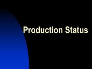 Production Status
 