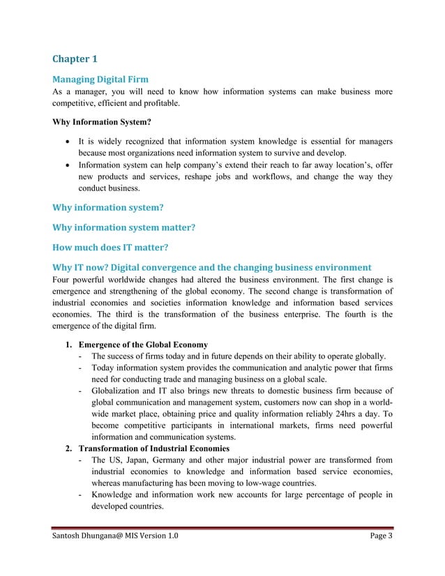 Management Information System (Full Notes) | PDF