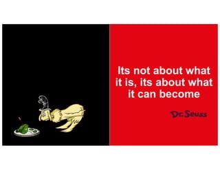 Its not about what
it is, its about what
it can become
 