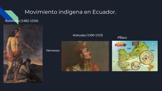 Movimiento indígena en Ecuador.
Atahualpa (1500-1533)
Hermanos
Rumiñahui (1482-1534)
PÍllaro
 