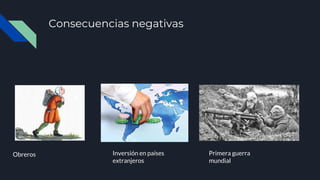 Consecuencias negativas
Obreros Inversión en países
extranjeros
Primera guerra
mundial
 