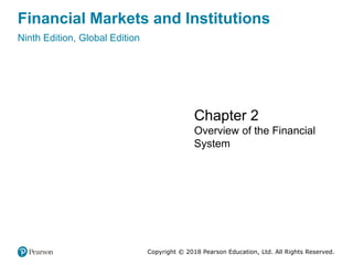 Financial Markets and Institutions
Ninth Edition, Global Edition
Chapter 2
Overview of the Financial
System
Copyright © 2018 Pearson Education, Ltd. All Rights Reserved.
 