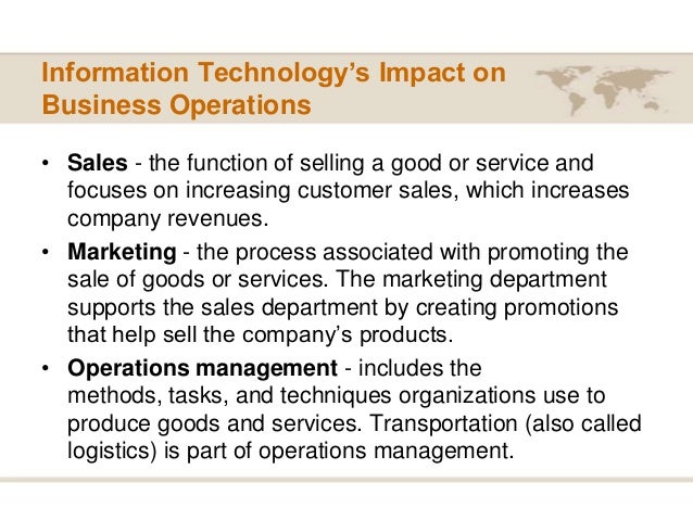 The Part Of Information Technology In Sales And Marketing Business
