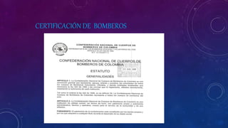 CERTIFICACIÓN DE BOMBEROS
 