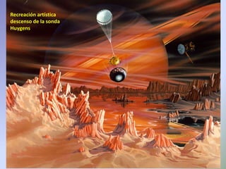 Recreación artística
descenso de la sonda
Huygens
 