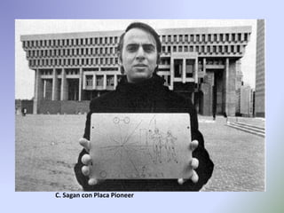 C. Sagan con Placa Pioneer
 