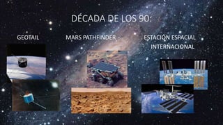 DÉCADA DE LOS 90:
GEOTAIL MARS PATHFINDER ESTACIÓN ESPACIAL
INTERNACIONAL