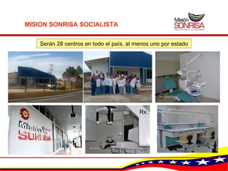 MISION SONRISA SOCIALISTA Serán 28 centros en todo el país, al menos uno por estado Rx.  