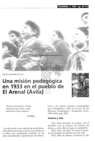 Mision pedagogica en El Arenal