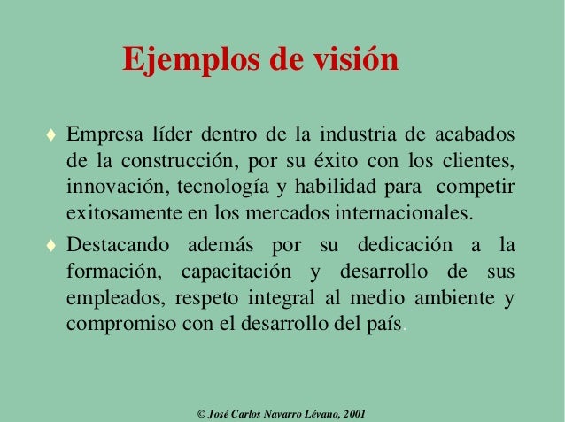 Mision vision y objetivos de una empresa comercial