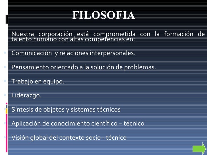 Mision, Vision, Filosofia, Objetivo, Otros Cescor