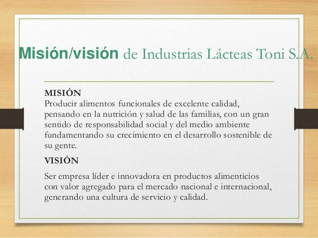 Ejemplos De Mision Y Vision De Una Empresa De Alimentos Coleccion De Images