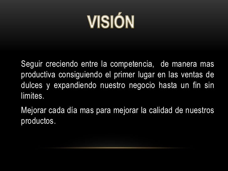 Mision y vision dulceria tami