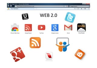 w   Your Page Name – Internet Web Browser
               w   http://www.yourdomainname.co.uk/             Giggle Search

      Your Tab Name




                                                      WEB 2.0
 