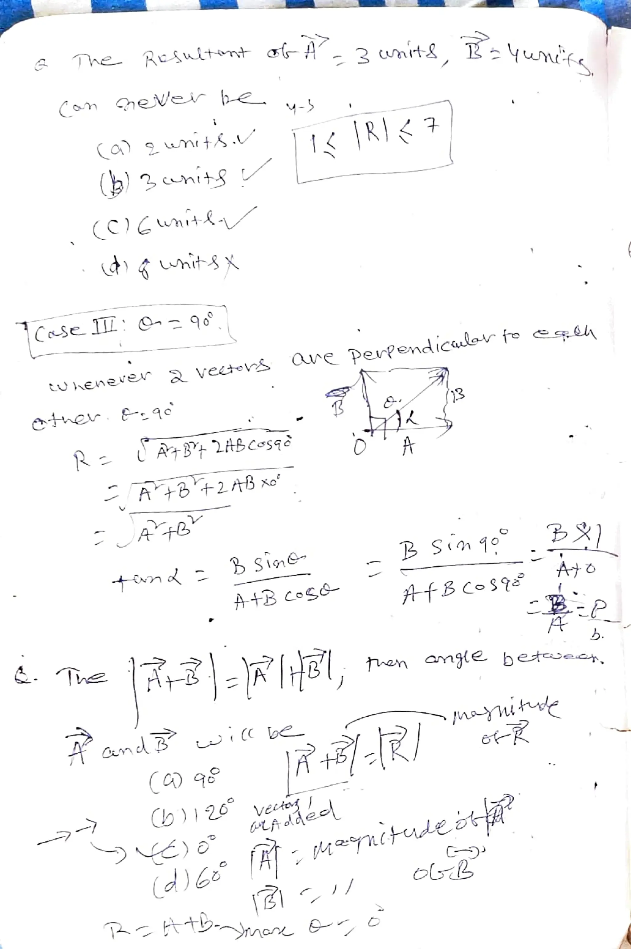 The Aeinltont ot 3 mits, E-yue.
(a) wnits.
()3hit
tU henever veters
. The
AB+2AB xo'
ane
perendicaulo fo e_l
A4B Cos&
Co)120 vegb
B Sim40 B)
Ato
b.
ten ange betsec,
 