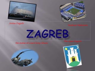 ZAGREB Arena Zagreb Stadium Maksimir  The crest Zagreb the statue of count Josip Jelacic 