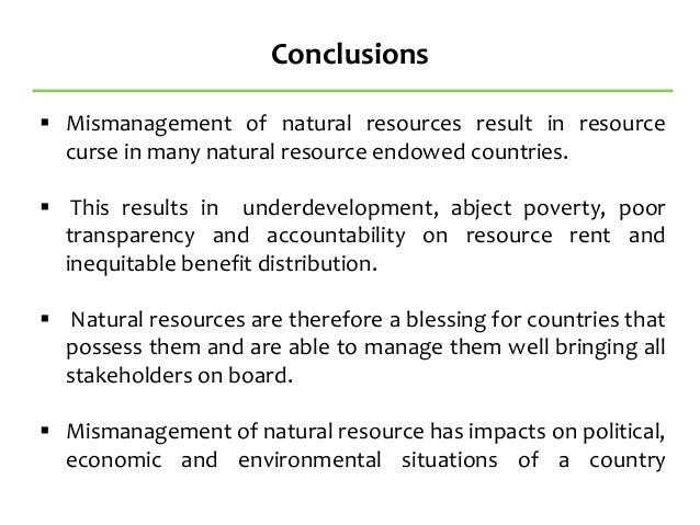 essay on mismanagement of resources