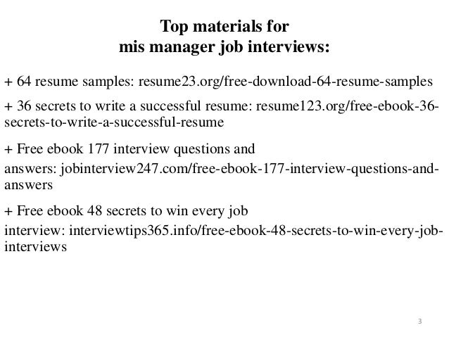 2 3 Top Materials For Mis Manager 2 3 Top Materials For Mis Manager