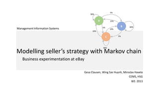 MIS: Seller Strategy with Markov chain model at eBay deck Team 3