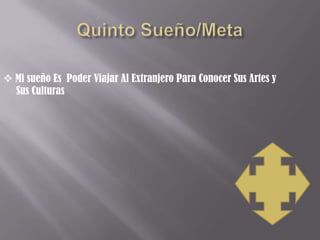  Mi sueño Es Poder Viajar Al Extranjero Para Conocer Sus Artes y
Sus Culturas
 