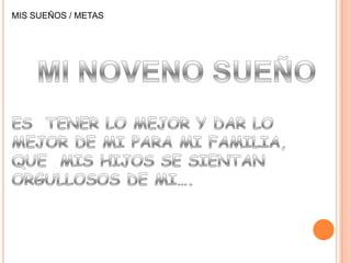 MIS SUEÑOS / METAS
 