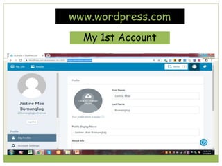 My 1st Account
www.wordpress.com
 