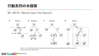 #denatechcon
行動系列の木探索
例）MCTS（Monte Carlo Tree Search）
Silver, D. et al. Mastering the game of go with deep neural networks...