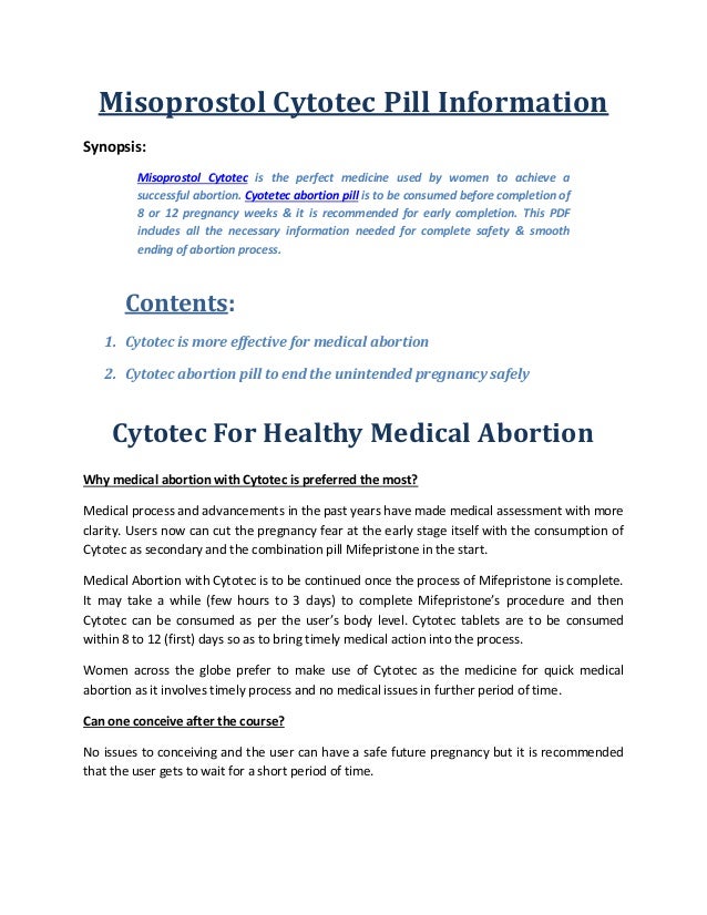Cytotec abortion pill