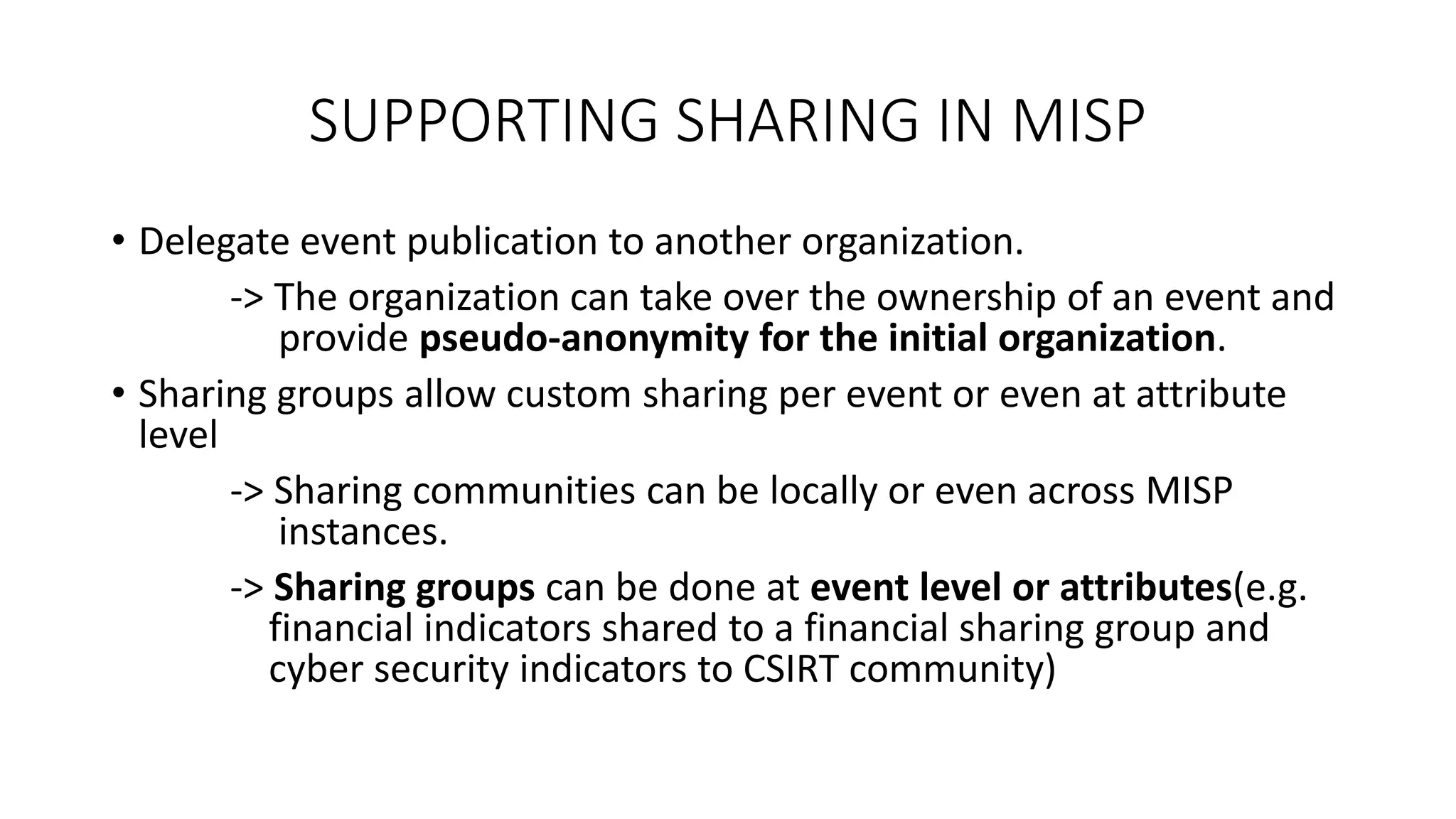 Misp(malware information sharing platform) | PPTX