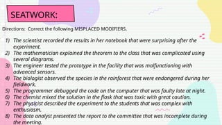 MISPLACED, SQUINTING, & DANGLING MODIFIERS | PPTX
