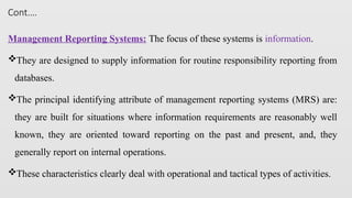 Management Information System Repoting management information system chapter two ppt | PPTX