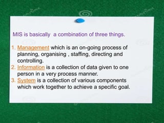 MANAGEMENT INFORMATION SYSTEM ppt | PPTX