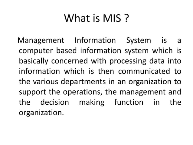 Management Information System PPT | PPTX | Operating Systems | Computer ...