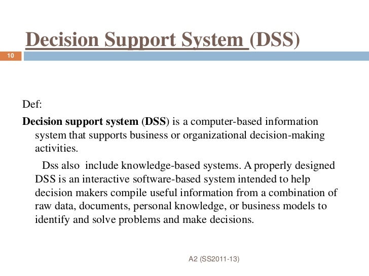  Decision Support System In Mis Comparison Between Management