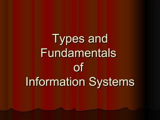 Types & Fundamentals of Information System | PPT | Operating Systems ...