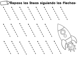 Repasa las líneas siguiendo las flechas:
 