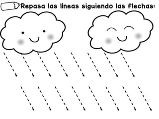 Repasa las líneas siguiendo las flechas:
 